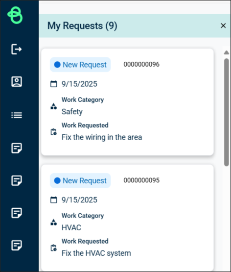 My Request tab